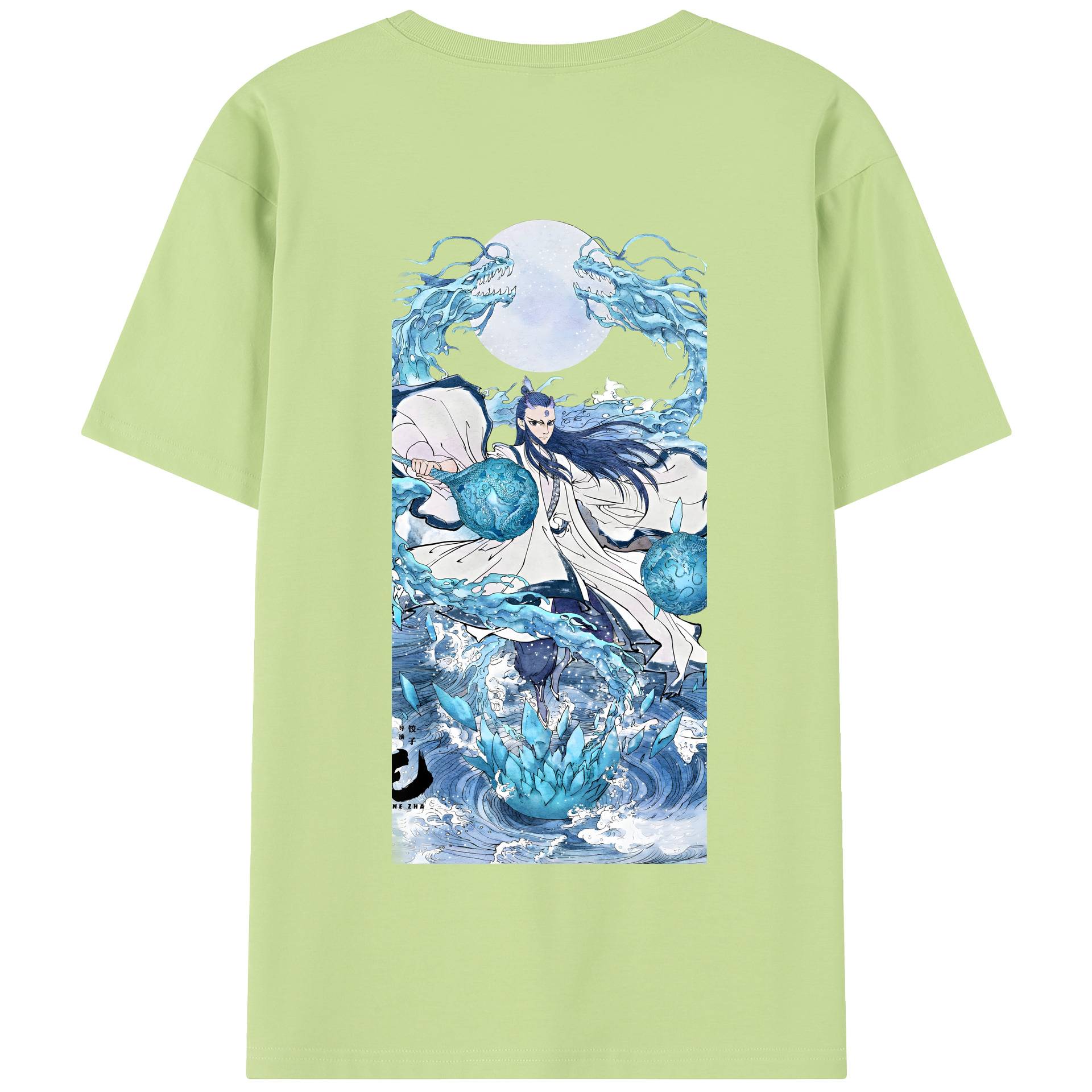 （画像用） Ne Zha 2 ナタ 魔童の大暴れ 綿100％半袖Tシャツ（背面プリント）